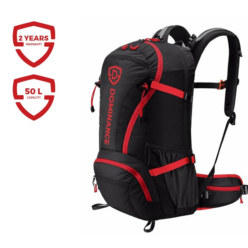 50 L Red and Black Backpack