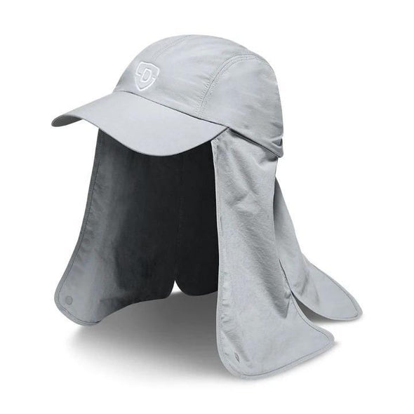 Sun Cap With Neck Flap – Grey