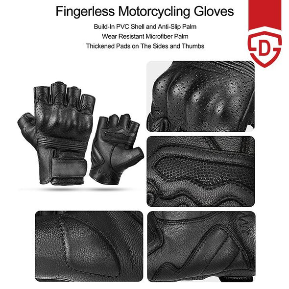 Dominance pure leather half finger gloves.