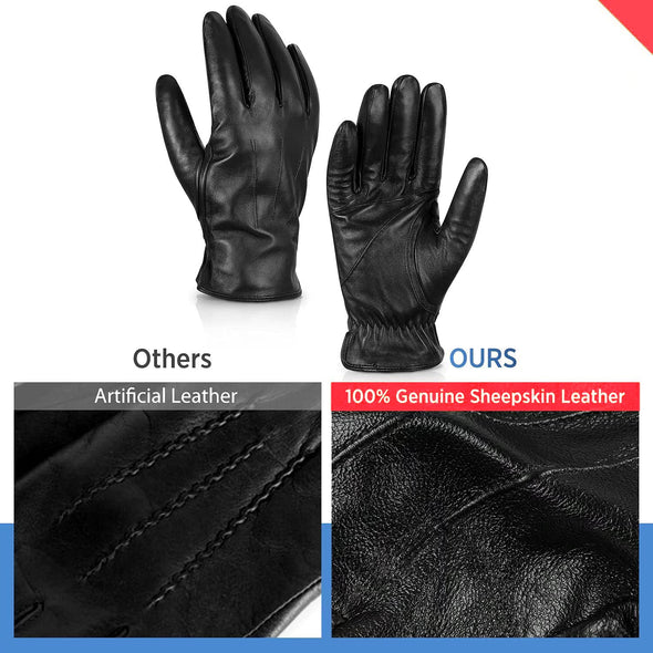 High Quality Black Leather Gloves.