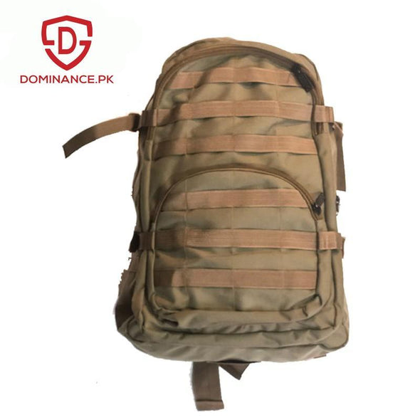 50 L, beige/Brown colored backpack. Sturdy and spacious.