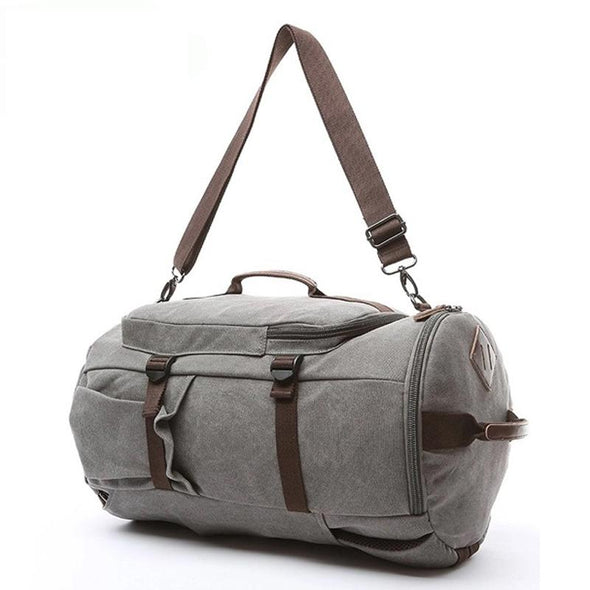 60 L,  3 way grey colored multi purpose duffle bag. Extra Internal and external pockets