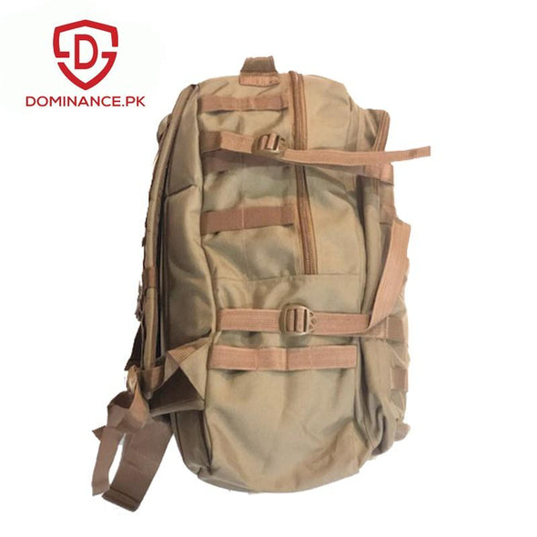 50 L, beige/Brown colored backpack. Sturdy and spacious.